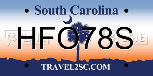 HFO78S South Carolina License Plate