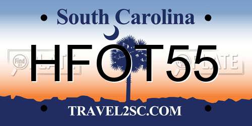 HFOT55 South Carolina License Plate