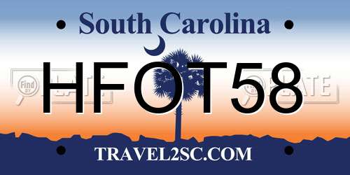 HFOT58 South Carolina License Plate