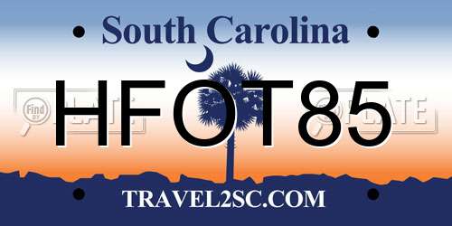 HFOT85 South Carolina License Plate