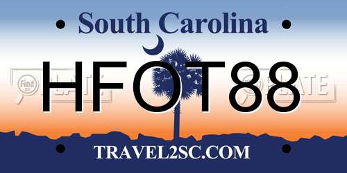 HFOT88 South Carolina License Plate