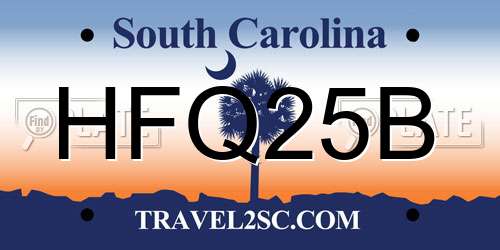 HFQ25B South Carolina License Plate
