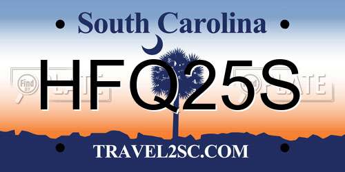 HFQ25S South Carolina License Plate