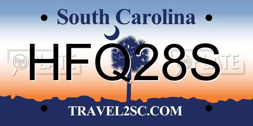 HFQ28S South Carolina License Plate