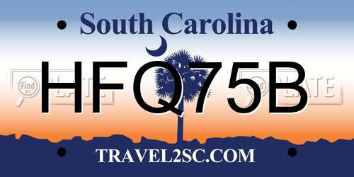 HFQ75B South Carolina License Plate