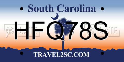 HFQ78S South Carolina License Plate