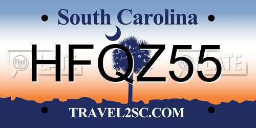 HFQZ55 South Carolina License Plate