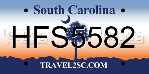 HFS5582 South Carolina License Plate