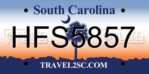 HFS5857 South Carolina License Plate
