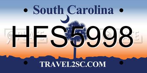 HFS5998 South Carolina License Plate