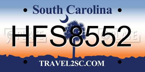 HFS8552 South Carolina License Plate
