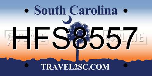 HFS8557 South Carolina License Plate