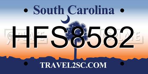 HFS8582 South Carolina License Plate