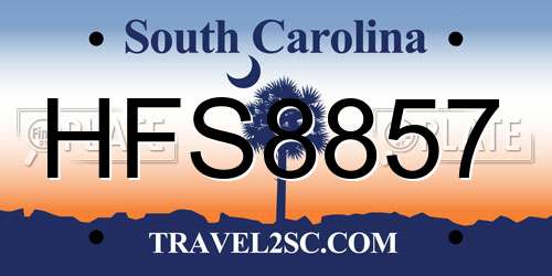 HFS8857 South Carolina License Plate