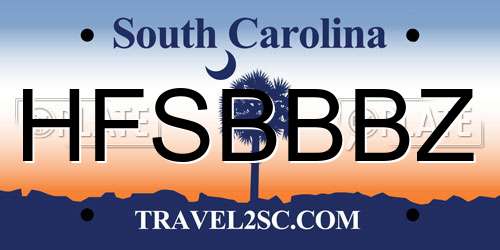 HFSBBBZ South Carolina License Plate