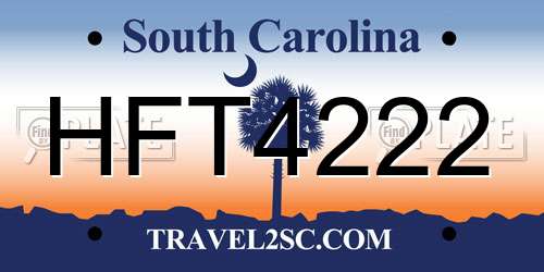 HFT4222 South Carolina License Plate