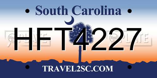 HFT4227 South Carolina License Plate