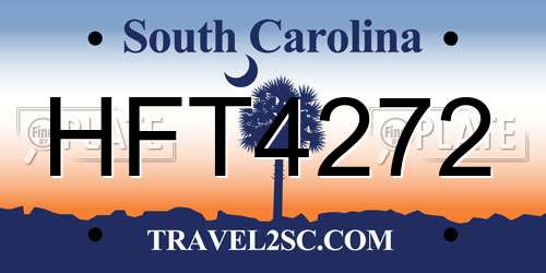 HFT4272 South Carolina License Plate