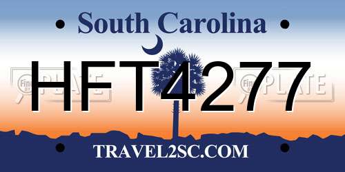 HFT4277 South Carolina License Plate