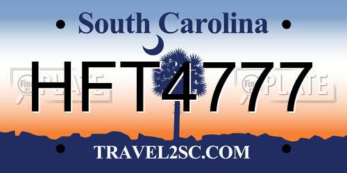 HFT4777 South Carolina License Plate