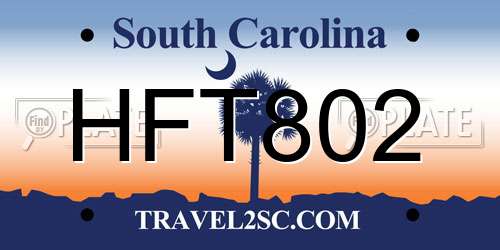 HFT802 South Carolina License Plate