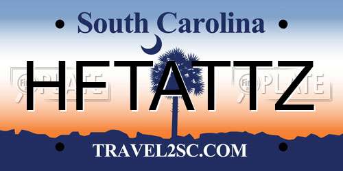 HFTATTZ South Carolina License Plate