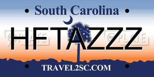 HFTAZZZ South Carolina License Plate