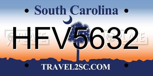 HFV5632 South Carolina License Plate