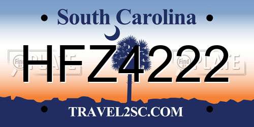 HFZ4222 South Carolina License Plate