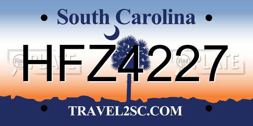HFZ4227 South Carolina License Plate