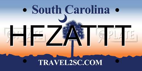 HFZATTT South Carolina License Plate