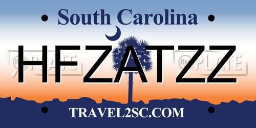 HFZATZZ South Carolina License Plate