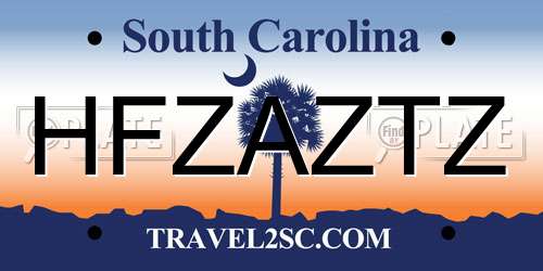 HFZAZTZ South Carolina License Plate