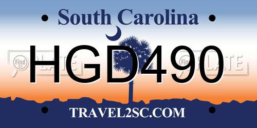 HGD490 South Carolina License Plate