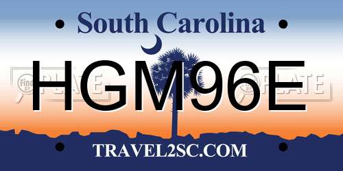 HGM96E South Carolina License Plate