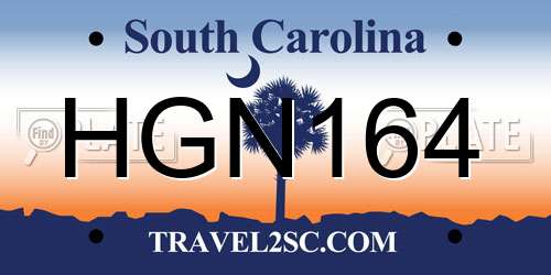 HGN164 South Carolina License Plate