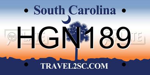 HGN189 South Carolina License Plate