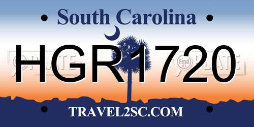 HGR1720 South Carolina License Plate