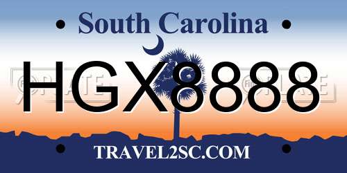 HGX8888 South Carolina License Plate