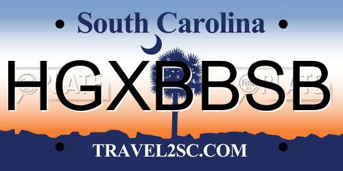 HGXBBSB South Carolina License Plate