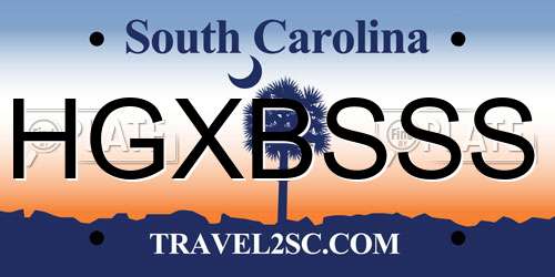 HGXBSSS South Carolina License Plate