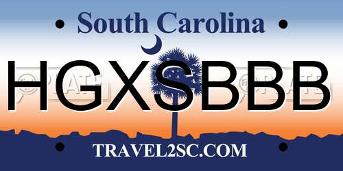 HGXSBBB South Carolina License Plate