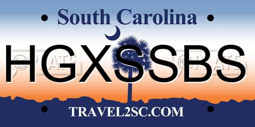 HGXSSBS South Carolina License Plate