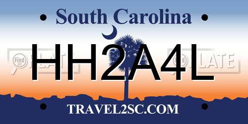 HH2A4L South Carolina License Plate