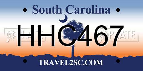 HHC467 South Carolina License Plate
