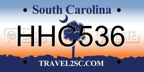 HHC536 South Carolina License Plate