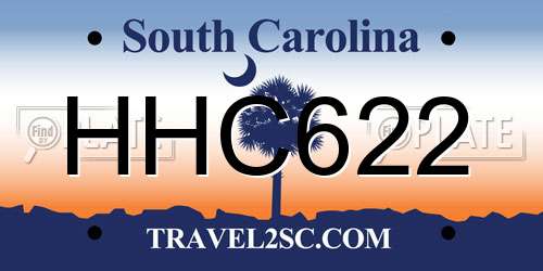 HHC622 South Carolina License Plate
