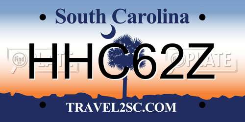 HHC62Z South Carolina License Plate