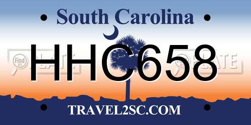 HHC658 South Carolina License Plate
