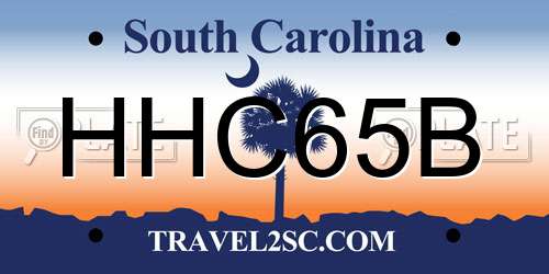 HHC65B South Carolina License Plate